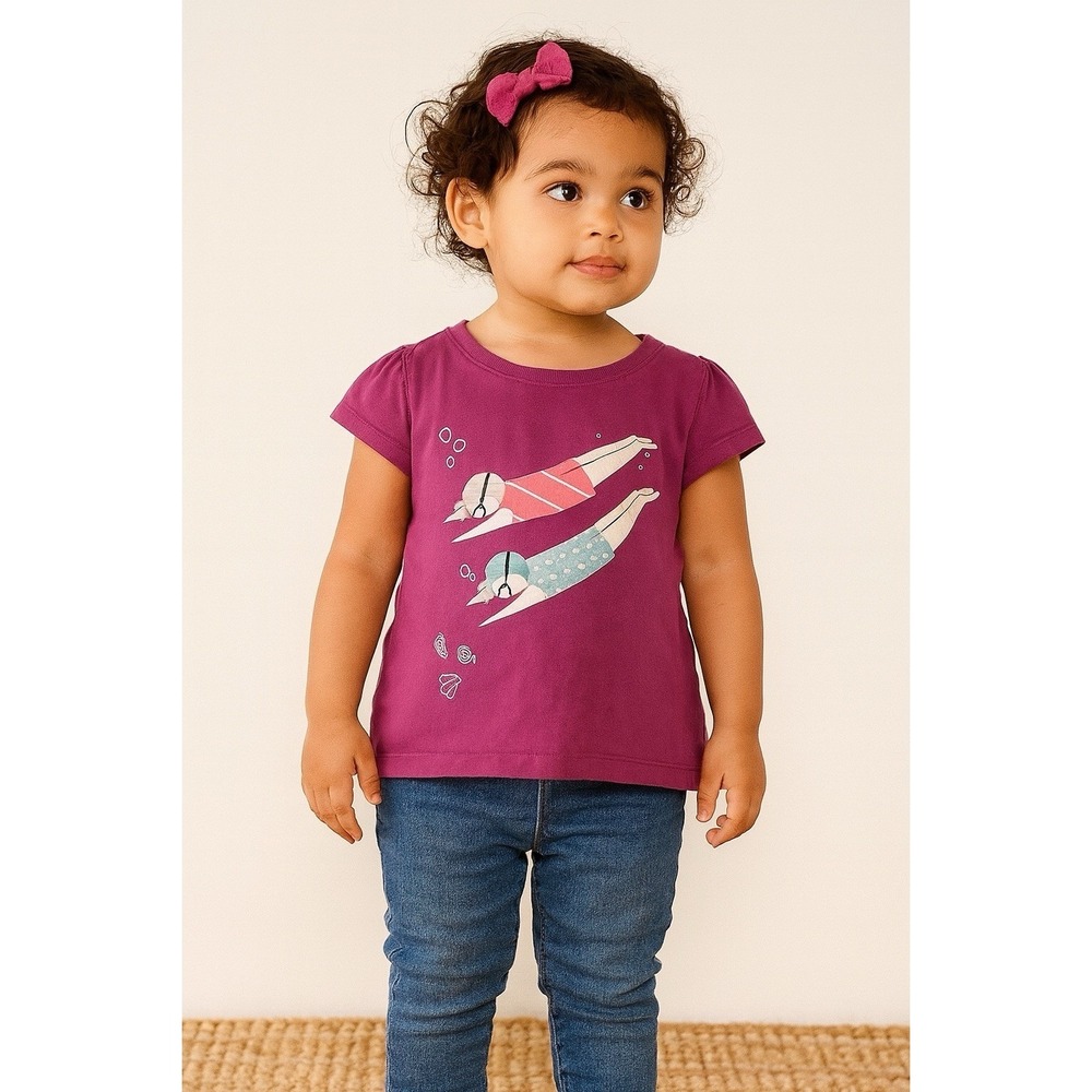Tea Collection Purple Divers T-shirt Girls Size 3T